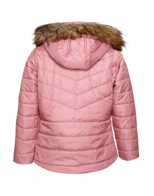 Girls  Quilted Jacket Self Design onion